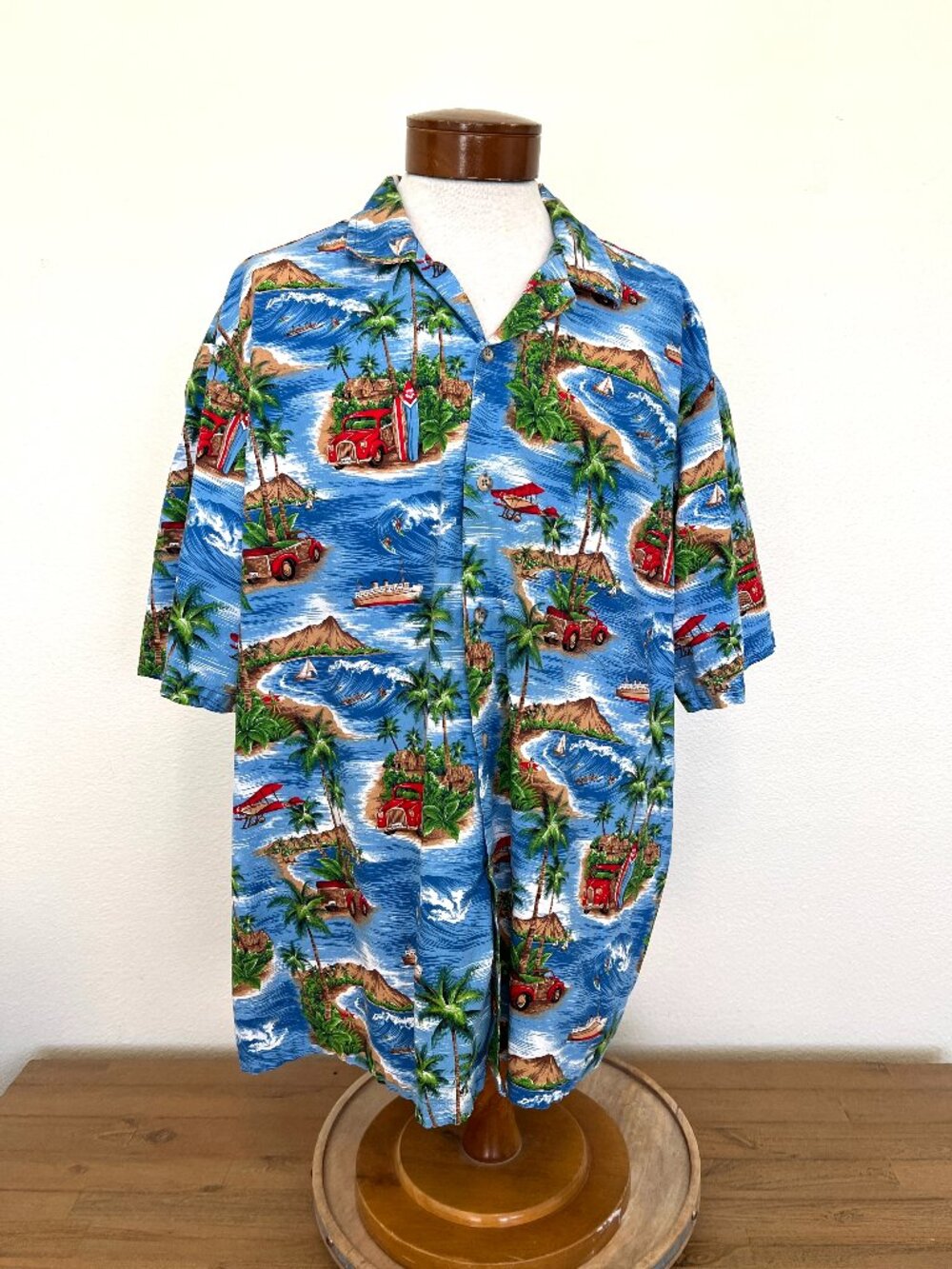 Vintage Hawaiian Shirt - Surfers, Car, Ships & Planes - Hawaii - Size 3XL